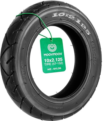 MOOVMOOV Aufblasbarer Reifen 10x2.125 - Kompatibel mit Elektroroller Pure Air Go/Pro/Pro LR (Gen 2), Argento Active Evo - Schlauch nicht inbegriffen - Reifen 10x2.125 (57-152) - Nylon