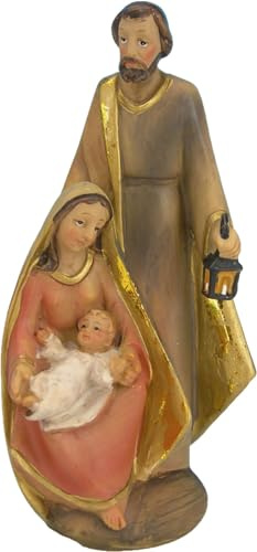 FADEDA Hlg. Familie, Krippenblock/Höhe:12 cm/handbemalt/detailgetreue Krippen Figuren - Weihnachten Tisch Dekoration Krippe Zubehör