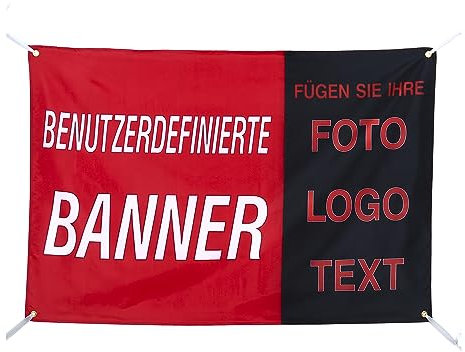 Banner Selbst Gestalten, OXYEFEI Personalisiert Happy Birthday Dekoration Personalisiertes Geburtstagsbanner Werbebanner Hinzu Foto Text Logo Abschlussfeier Festivalveranstaltung