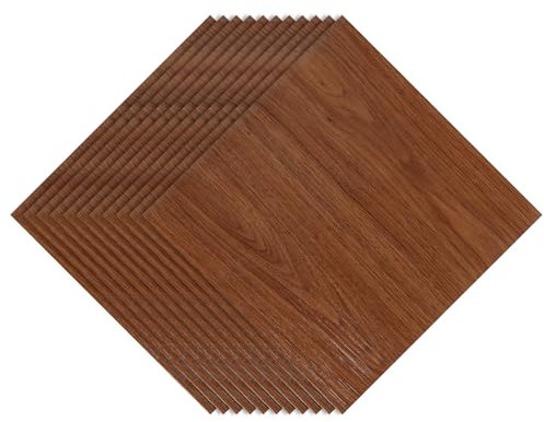 Jopassy PVC Bodenbelag Vinylboden Selbstklebend Fliesen Bodenbelag PVC-Platten für Eingangstür, Wohnzimmer, Küche, Balkon, Abstellraum 11 Fliesen/ca. 1m² Holzfarbe