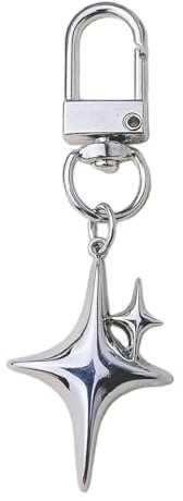 LUOFENG Y2K-Stern-Charm-Anhänger, Schlüsselanhänger aus Metall, für Damen und Herren, Freundschaftsgeschenk, Handtasche, Dekoration, handgefertigter Schmuck, Geschenk