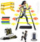 Aisny Fussball Trainingszubehör, Fußball Trainingsset mit 6m Koordinationsleiter 12 Hütchen 4 Hürden Fußballtrainer Springseil Widerstandsbänder Fußball Geschenke für Jungs Kinder