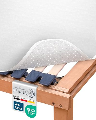 Beautissu Matratzenunterlage mit Noppen 200x200 cm BEAUTECT - Matratzenschoner Boxspringbett rutschfest Lattenrostauflage, Antirutschmatte Matratzen Unterlage - Lattenrostschoner mit Oeko-Tex Siegel