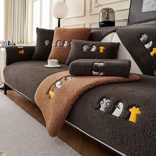 YWQJL sofabezug U Form eck L Form,Sofa überzug Geeignet für 3/4/2/1Sitzplätze Couch überzug Rutschfester Sofa Cover Schutz vor Kratzern für Katzen und Hunde sofadecke(A-8,110x240cm)