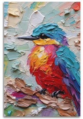 YRNQ Ölgemälde-Poster, Motiv: Eisvögel, dekoratives Gemälde, Leinwand, Wandkunstwerk, Bild, 30 x 45 cm