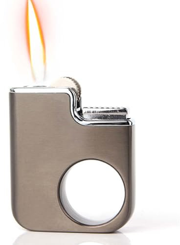 Kreative Paraffin-Feuerzeuge, Flint, Vintage-Feuerzeuge, Graben, für Kerzen, Küche, Camping, Kamin, Geschenke für Männer (Brennstoff Nicht enthalten) (Ring)
