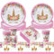 Juego de Vajilla de Unicornio - 51 Unidades, Decoración y Accesorios para Fiesta de Cumpleaños