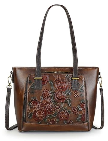 Damen Umhängetasche Handtasche Leder Shopper Schultertasche tolle Geldbörse für Büro Schule Einkauf Reise Kaffee