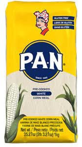 Pan White Cornmeal 1kg | Authentic Precooked White Cornmeal for Arepas, Soups, & Baked Goods | Gluten-Free, Easy to Use | Authentic Maize Delights | Goodness for Creative Kitchens