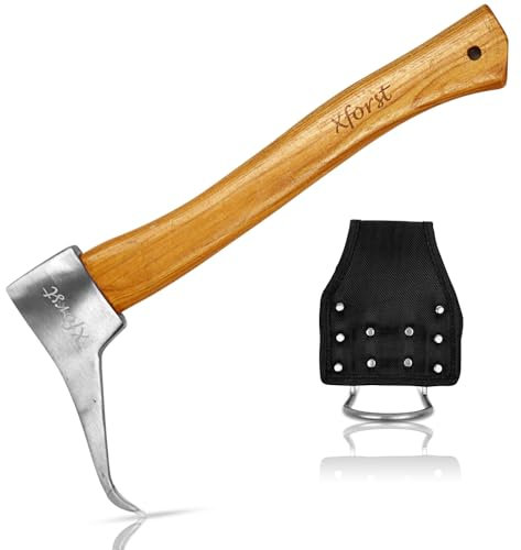 Xforst X-P500 ZAPA de Mango, Ideal para Mover y Recoger Troncos y trozos de Madera. con Mango de Madera Hichory y Cabeza Robusta de Acero al Carbono Forjado. Incluye Soporte para Martillo.