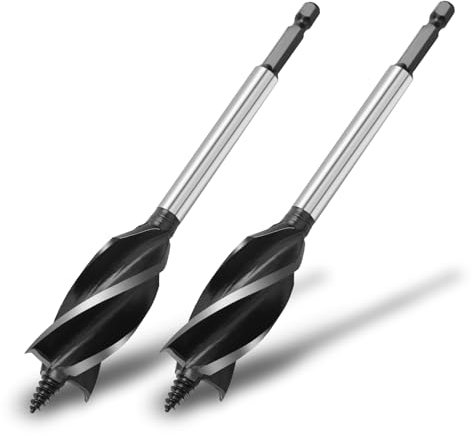 hsawbit 2pcs x 26mm x 165mm Wood Drill Bit, Auger Drill Bits for Wood 1/4 Inch Hex Shank Woodworking Hole Drill Bit