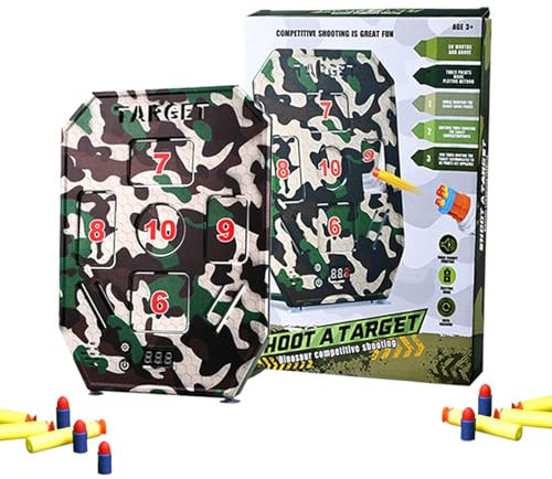 Uhngw Elektronische Zielscheibe, Zielübungsspielzeug für Kinder - Auto-Scoring-Schaum-Dart-Spielzeugspiel - 3 Modi Elektrische Zielscheibe aus weichem Schaumstoff mit Ton für ab 3 Jahren