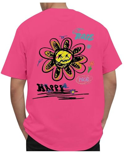 Zofedap Tee Shirt Homme Oversize Manches Courtes Ours Imprimé T-Shirt Col Rond Cool Hip Hop Hauts Y2K Vintage Été Streetwear Shirt Vêtements