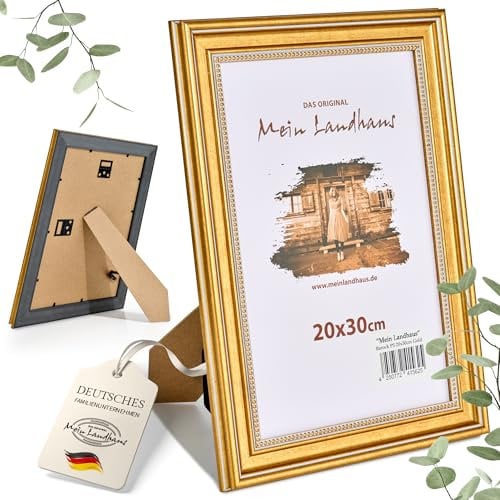 Mein Landhaus Bilderrahmen Wien – Barock Fotorahmen in Silber & Gold – Echtglas oder Acrylglas – Vintage Stil in vielen Größen (Gold, 10x15 cm)