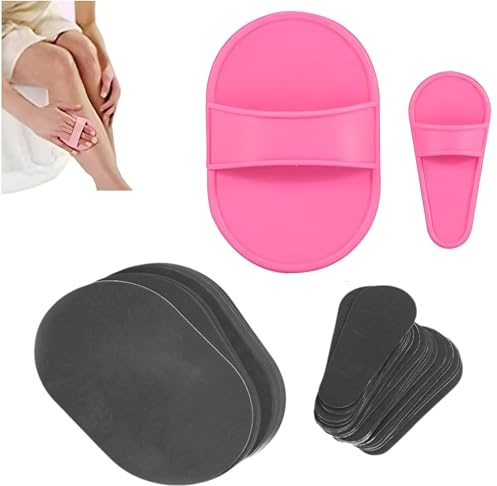 80 Stück Haarentferner-Puffer Nachfüllpads, 2 Größen für Bein, Bikini, Gesicht, Achselhaarentfernung, manuelles Peeling und Haarentfernung, austauschbares feines Schleifpapier