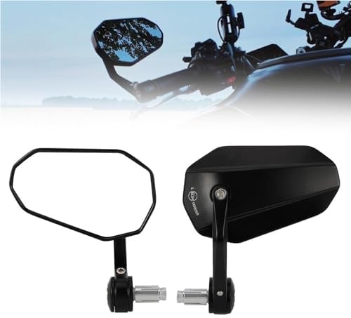 Motorrad Spiegel Lenkerendenspiegel E Geprüft Motorrad Spiegel E-geprüft Spiegel Motorrad Lenkerendenspiegel 22mm Seitenspiegel Kompatibal mit Scooter Roller ATV