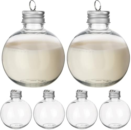 10 Stück Weihnachts-Schnapskugeln, durchsichtig, zum Befüllen von Weihnachtsbaum-Ornamenten, Wasserflaschen-Glühbirnen-Form, Kunststoff-Anhänger für Heimdekoration, Party-Dekoration (150ml)