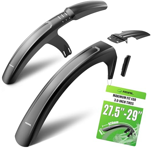 RBRL Garde-Boue VTT et Vélo Électrique, Protection Complète, Compatible Roues 27,5 / 29 Jusqu’à 3,0, Garde-Boue Anti-Projections Boue et Eau, Installation Stable sans Outil