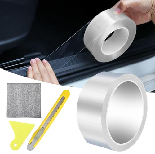 3cm x 10m Universal Lackschutzfolie Auto Schutzfolie Selbstklebend | Transparent, Schutzfolie Fahrrad mit Schaber, Lackschutzfolien für Auto, Fahrrad, Motorrad, Möbel