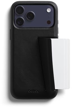 Bellroy Phone Case – 3 Card, kompatibel mit iPhone 17 Pro Max - Black | Schlanke Leder-Handyhülle mit Geldbörse für ein iPhone 17 Pro Max mit Platz für 3 Karten und schlankem Profil