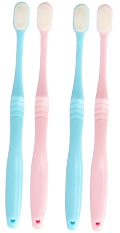 ibasenice Zahnbürsten mit Ergonomischem Design und Transparentem Schutz 4 Stück-pack mit Weichen Borsten aus Pp für Effektive Zahnhygiene bei Erwachsenen