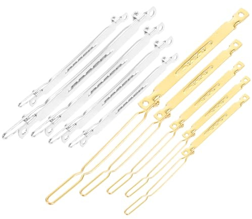 ABOOFAN 16 Stück Metall Haarspangen Robuste Kleine Haarclips zum Basteln Vielseitig für Selbstgemacht Haarschleifen Wiederverwendbar 4 8cm Farblich Gemischt Gold Nickel