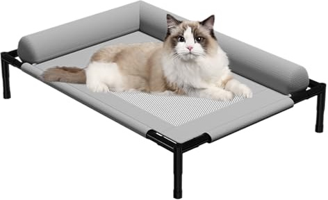 Erhöhtes kühlendes Hundebett – 45 x 66 x 17 cm großes Hunde-Etagenbett, atmungsaktive waschbare erhöhte Haustierbetten, erhöhtes Kühlbett | Belüftetes Stützsofa für den älteren Welpen Kitty Bunny im W