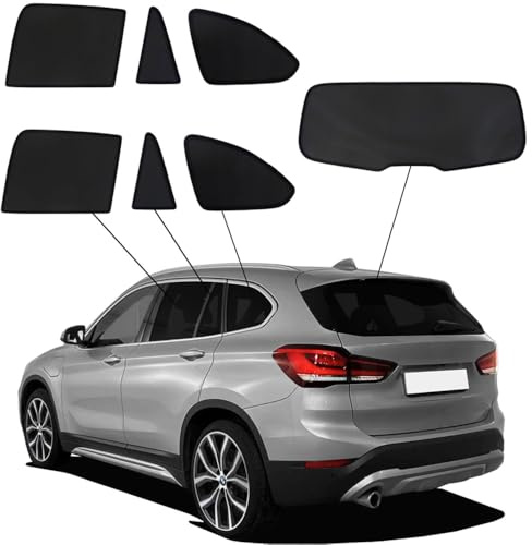 SunClip Sicht- & Sonnenschutz kompatibel mit BMW X1 F48 5-türer 2015-2022, Schwarz