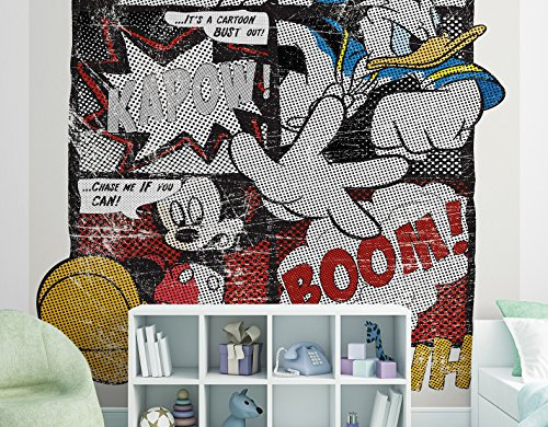 Sunny Decor - Disney - Fototapete MICKEYS ESCAPE - 184 x 254 cm - Tapete, Wand Dekoration, Donald Duck, Comic - SD421