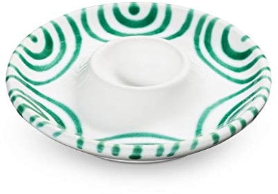 GMUNDNER KERAMIK Eierbecher glatt Durchmesser : 12 cm Grüngeflammt Geschirr, handgemacht in Österreich