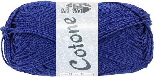 LANA GROSSA Cotone | Baumwollbasicgarn | Handstrickgarn aus 100% Baumwolle | 50g Wolle zum Stricken & Häkeln | 125m Garn FB 12