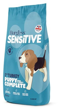 Burgess Sensitive Dry Puppy Food Rich in Turkey, 12.5 kg
