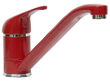 Einhebel Küchenarmatur in Rot. Niederdruck.