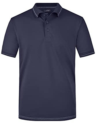 James & Nicholson Herrenpolo Elastic - Sportlich geschnittenes Poloshirt mit Frischeausrüstung | Farbe: navy/white | Grösse: XL