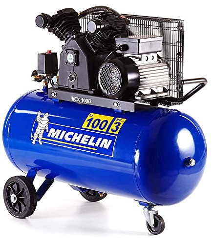 MICHELIN - Compresor de Aire CA-VCX100-3HP, 100Lt, 10B - Potente para Trabajos Exigentes - Eficiente para Uso Profesional