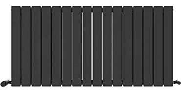 iBathUK Apex Horizontal Radiator, Double Flat Panel Radiators, 600x1216mm Slim Radiator for Bathroom,Kitchen,Living Room- Anthracite