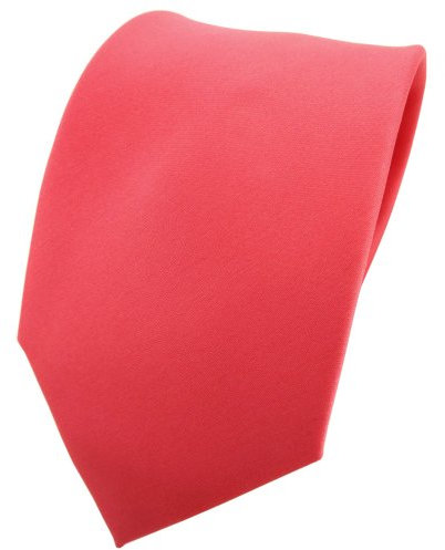 TigerTie Herren Krawatte – Klassische 8 cm Satin-Krawatte in rot rosé lachsrot einfarbigem Design, ideal für Geschäftstermine, festliche Anlässe und die Freizeit