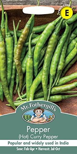 Mr Fothergill's 27320 Vegetable Seeds, (Hot) Curry Pepper, Green, 0.3x7.5x14.5 cm