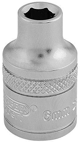 Draper 16531 3/8-Inch Square Drive 6 Point Metric Socket, 6mm Size, Blue