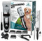 Pet Union Professional Dog Grooming Kit - Cordless Low Noise Dog Clippers for Grooming Thick Coats - All Pet Safe Cat Hair Trimmer - Pet Grooming Kit Includes Dog Hair Clippers, Nail Trimmer & Shears