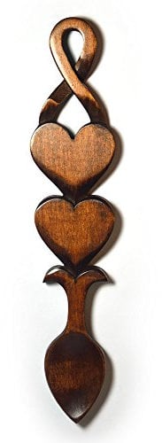 Your Heart & Mine Love Spoon - Free Engraving of Names & Date on Welsh Lovespoons