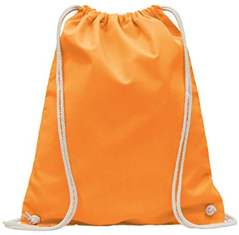 MyShirt Baumwoll Turnbeutel 38 x 46cm unbedruckt mit Kordelzug - 19 Farben - Jutebeutel OEKO-TEX® geprüft Gym Sack zum bemalen, Farbe:mandarin