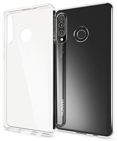 NALIA Transparente Silikonhülle für Huawei P30 Lite - Anti-Gelb & rutschfest - Glaze (Handyhülle Kristallklar, Schlank & Stoßfest) - Marke aus Berlin