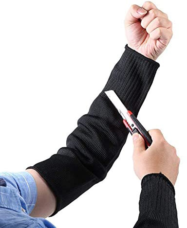 Arm Protection Sleeves, Heat Burn Cut Resistant Sleeves Steel Wire Armband Level 5 Protection Protective Anti Abrasion Safety Arm Guard for Garden Kitchen Farm Work Safety Sleeves
