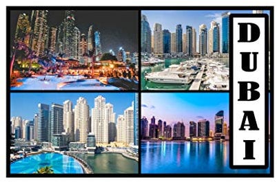 Dubai - Post Card Style Fridge Magnet - Large Size (7cm x 4.5cm) - Gift Idea - Tourism