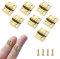 100Pcs Mini Brass Hinges Hardware 10 x 8mm 180 Degree Miniature Furniture Wooden Box Jewelry Chest Box Dollhouse Cabinet DIY Accessories
