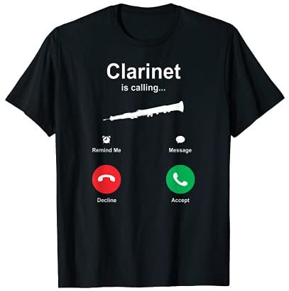 Lustiges Klarinette Musikinstrument T-Shirt