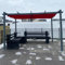 PURPLE LEAF Pergola Aluminium 4 x 3 m Tissu Teint en Fil, Pergola pour Terrasse Extérieur, Pergola Jardin Extérieur Toit Coulissante, Pavillon de Jardin, Rouge Rouille