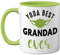 Tasse pour la fête des pères Yoda Best Grandad – Cadeau d'anniversaire, cadeau de Noël en forme de dinosaure, tasse à café en céramique de 325 ml, passe au lave-vaisselle, grand-père de la part des