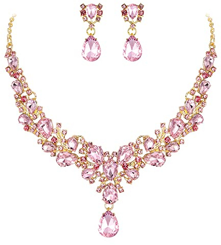 EVER FAITH Parure de Bijoux en Cristal Autrichien pour Demoiselle d'honneur Elégante Collier et Boucles d'oreilles pour Femme